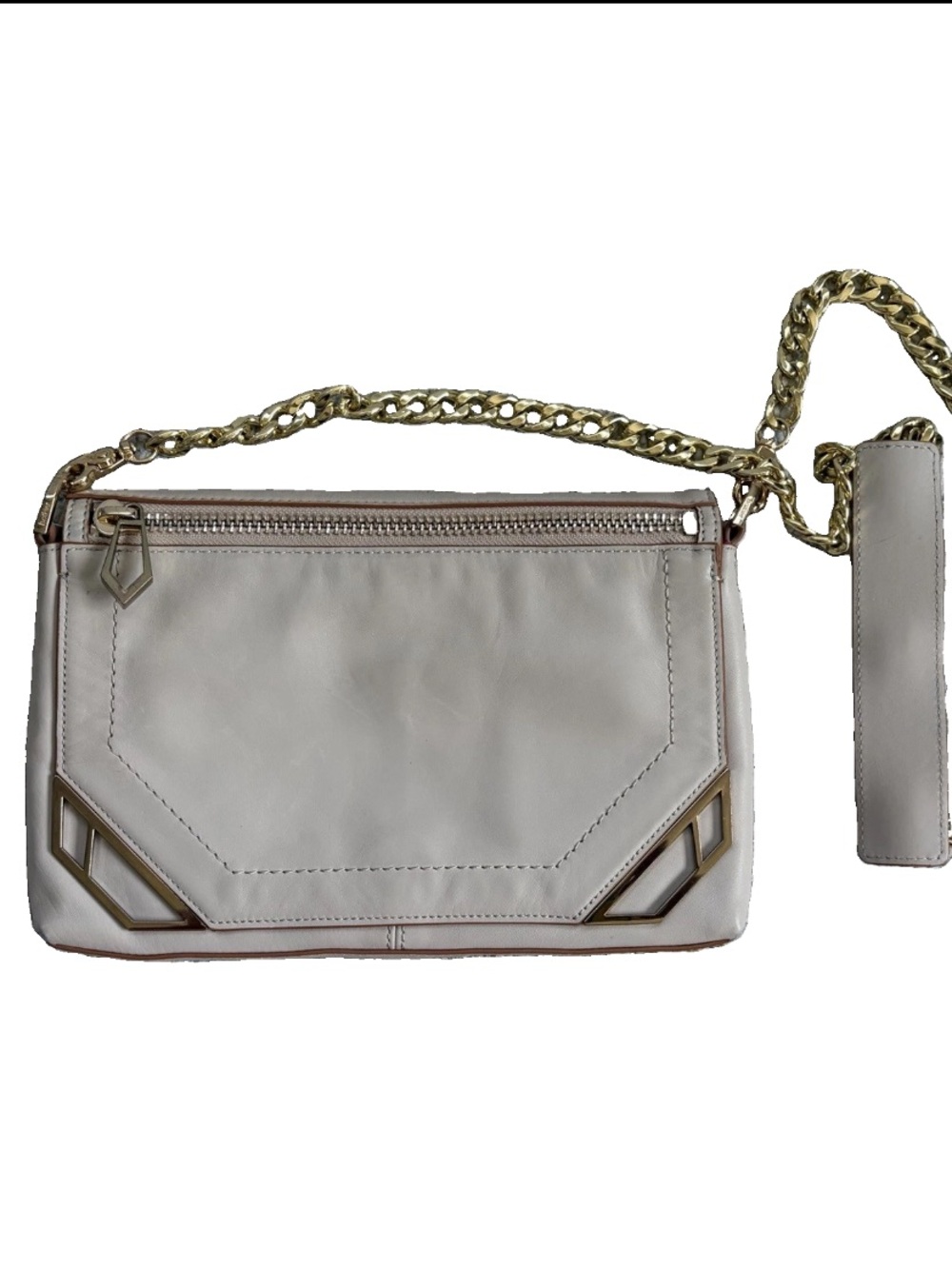 Botkier Linea Deco beige crossbody bag gold chain